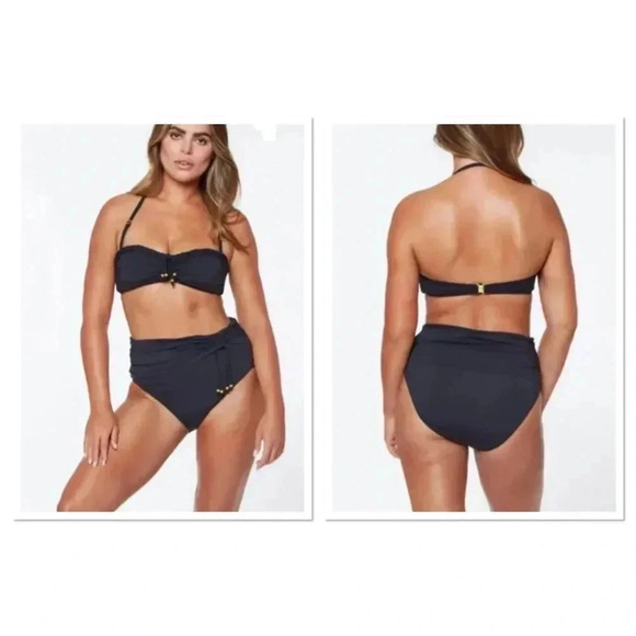 Bleu Rod Beattie Glam Stand Braided Bandeau Bikini Top & High Waisted Bottom - Picture 1 of 12
